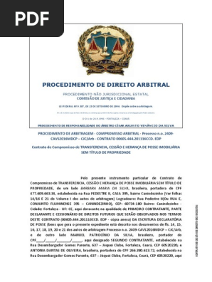 Procedimento de Direito Arbitral Contrato 00605.444.201116ccd. Edp Modelo Solitário 1