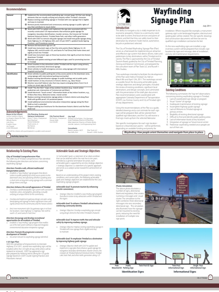 Trinidad Wayfinding Signage Plan | PDF | Industries | Road Transport