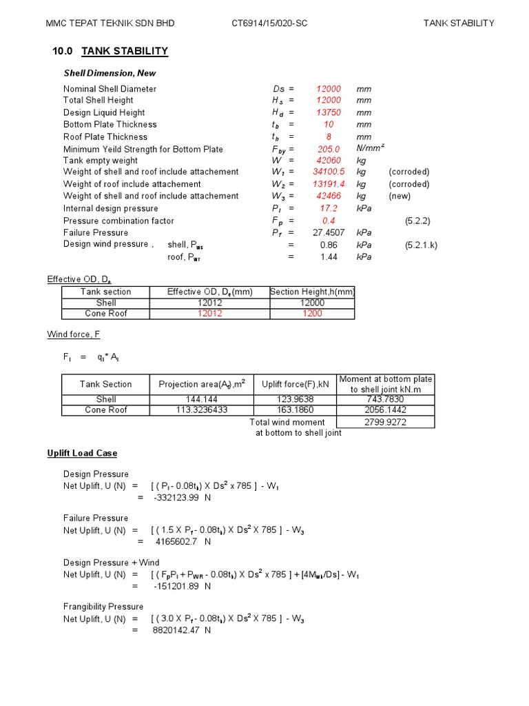 Tank Stability and Seismic Analysis Report | PDF | Classical Mechanics ...