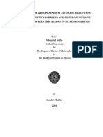 Studies of Znse and Indium Tin Oxide Based Thin Film Schottky Barriers and Hetero Junctions For Their Electrical and Optical Properties