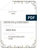 Certificate of AchievementCCTV