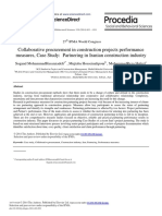 Collaborative Procurement in Construction Projects Performance Measures Case Study Iraninan Construction Industry