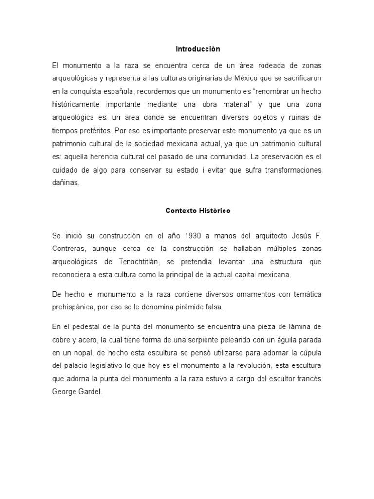 Articulo-De-El-Monumento-A-La-Raza 1 | PDF | Escultura | México