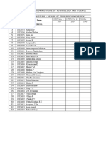 Kottayam Institute of Technology and Science Mark List S 8 - Design of Transmition Element Name Department of Automobile Engineering
