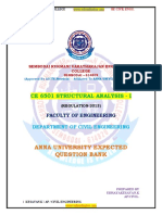 Ce 6501 Sructural Analysis - I Question Bank - Kesavan Edition 2015