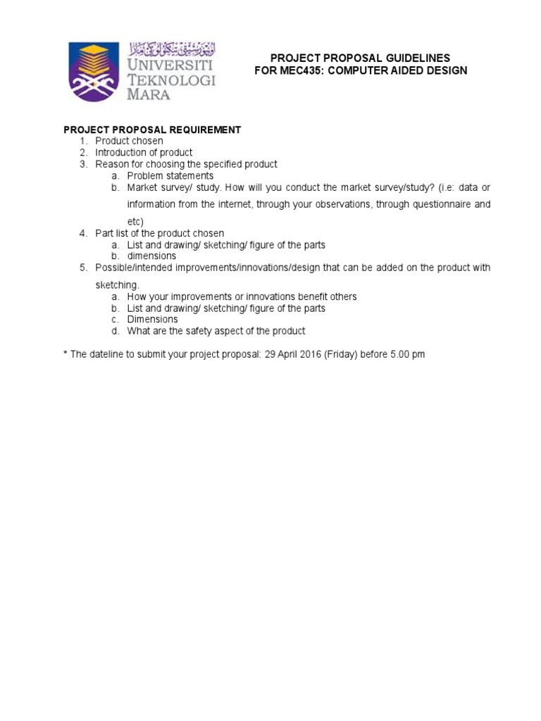 MEC435 CAD Project Proposal Guide | PDF
