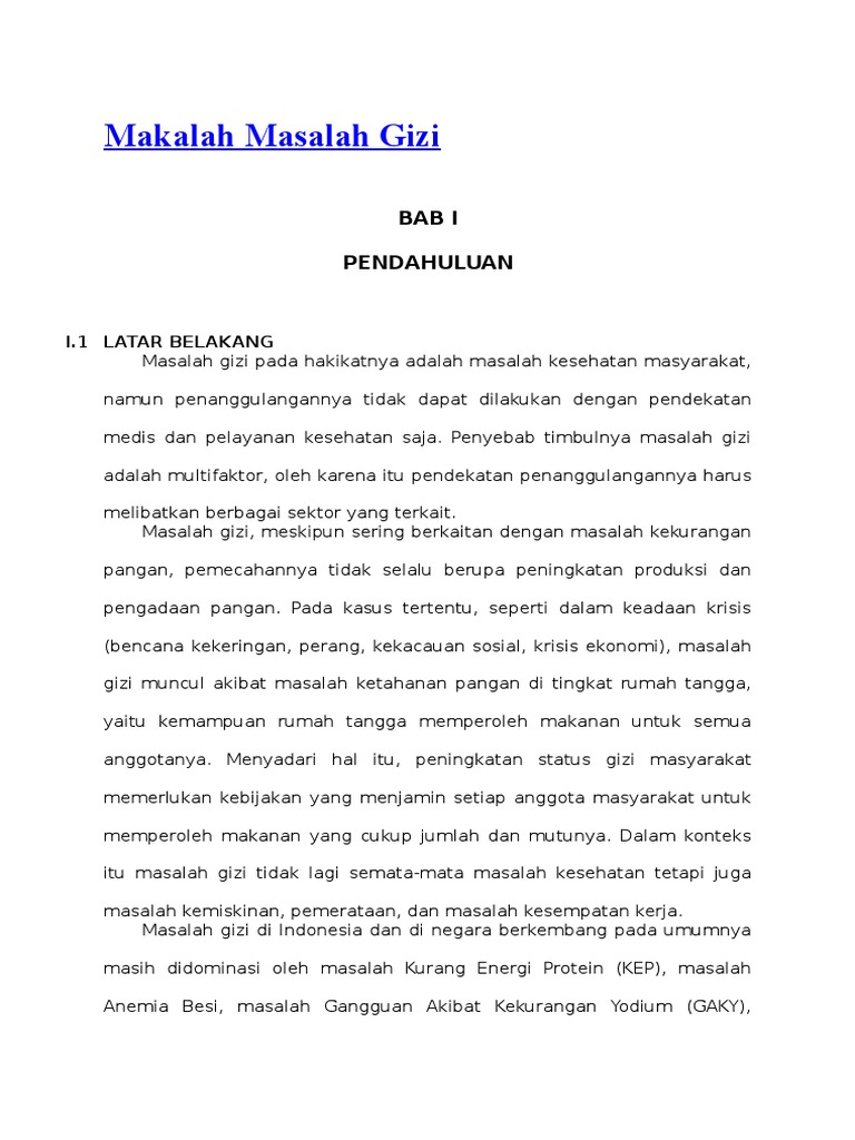 Makalah Masalah Gizi