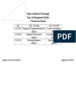 Rajeev Institute of Technology Dept. of Management Studies: 2 Internals Test Timetable