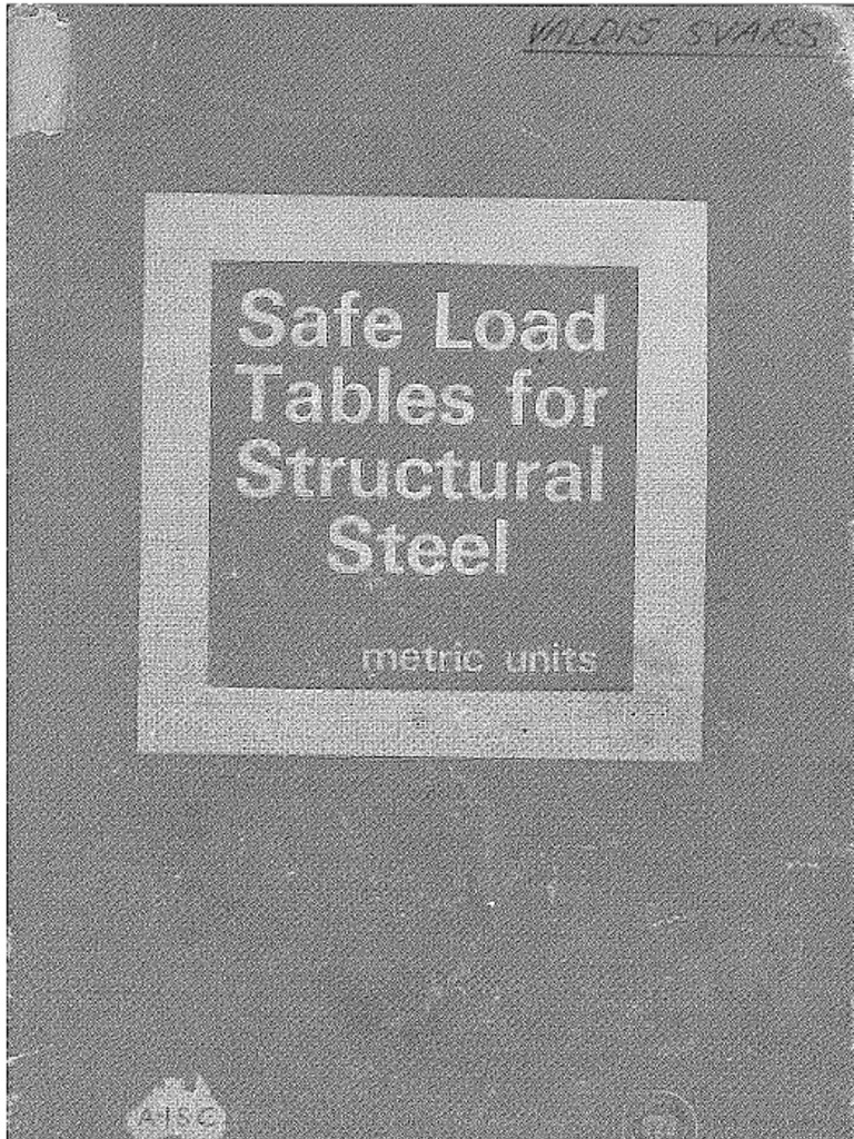 AISC Safe Load Tables for Structural Steel