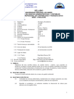 Silabo ECOLOGIA Y ECOSISTEMAS Para Contabilidad. 2015