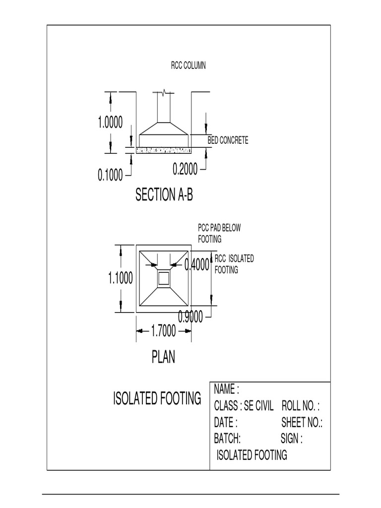 Isolated Footing | PDF | Home & Garden | Technology & Engineering