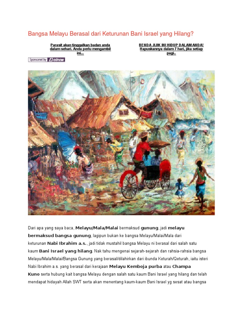 Bangsa Melayu Berasal Dari Keturunan Bani Israel Yang Hilang Pdf