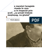 Păţaniile Marelui Caragiale Din Perioada În Care Mergea În Inspecţii Prin Şcoli