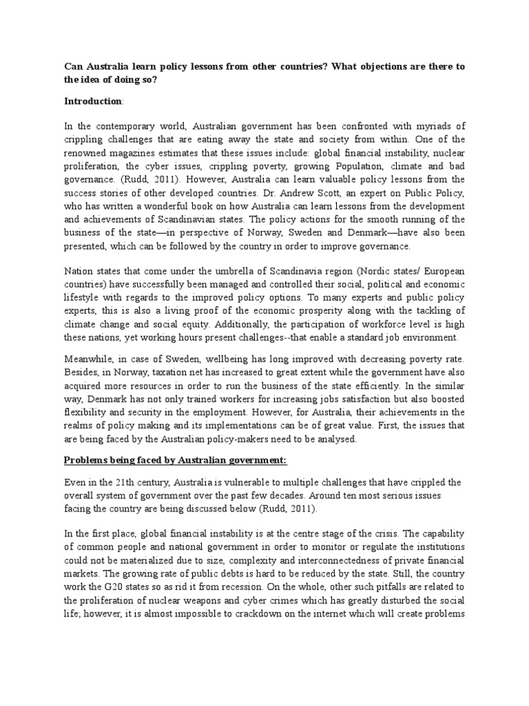 Policy Lessons for Australia from Scandinavia | PDF | Nordic Countries ...