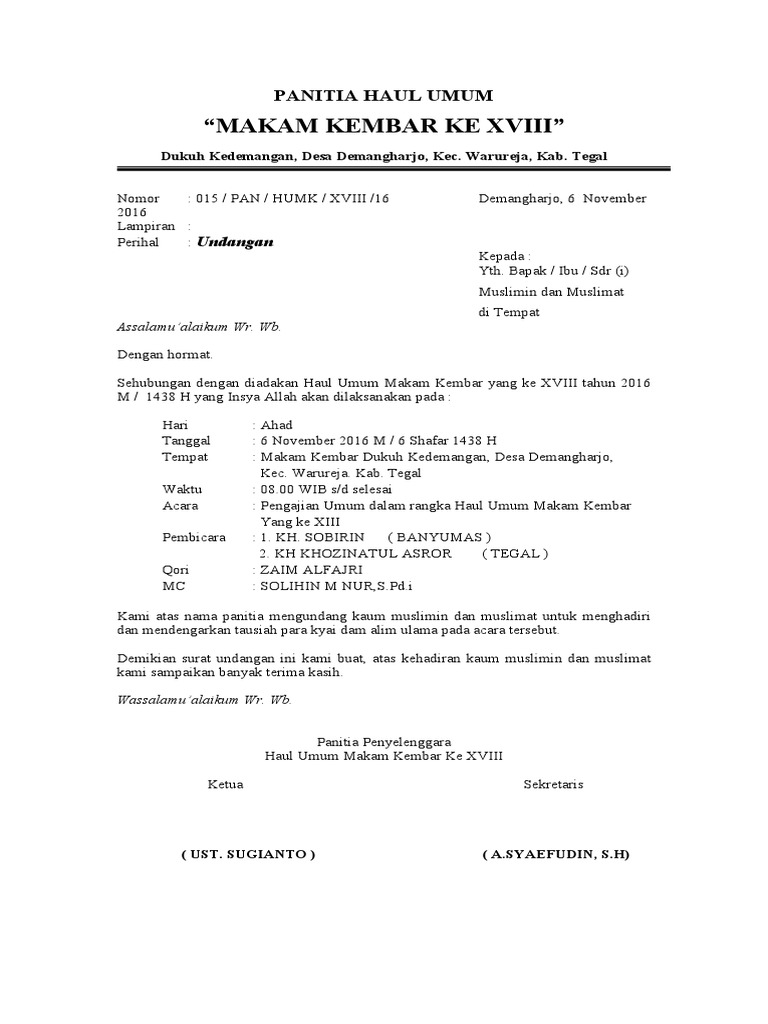 6100 Koleksi Contoh Undangan Haul Kyai Gratis Terbaru