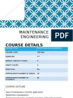 Maintenance Engineering Lec 01