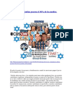 Seis Compañías Judías Poseen El 96 porciento de los medios de comunicacion