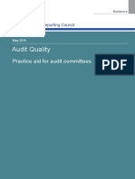 Financial Reporting Council (FRC) - Audit Quality Practice Aid for Audit Committee, May 2015