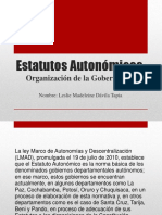 Estatutos Autonomicos - Organizacion de La Gobernacion