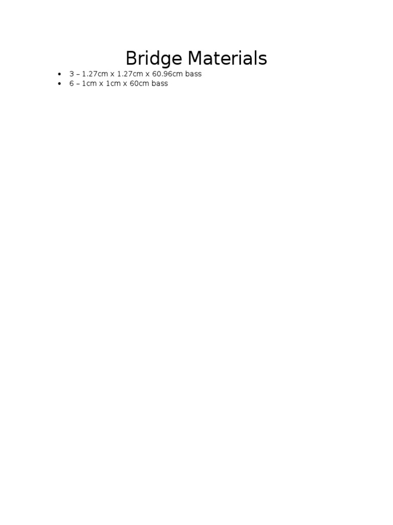Bridge Material Specifications Guide | PDF