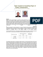 Assessing Water Content in Insulating Paper of Power Transformers