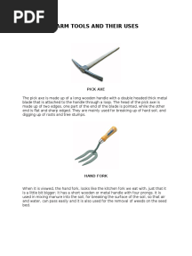 Farm Tools and Their Uses
