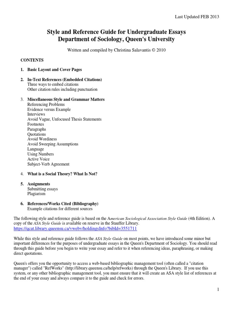 ASA Citation Guide Citation Paragraph