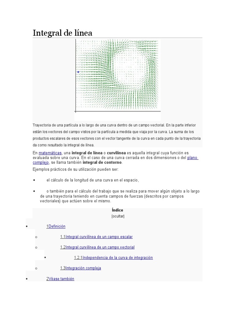 Integral de Línea | PDF | Integral | Geometría