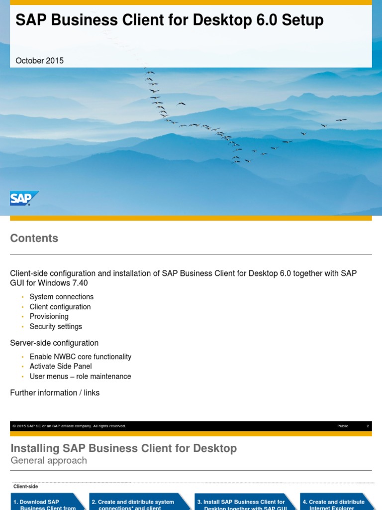 SAP Business Client for Desktop 6.0 Setup | Hypertext Transfer Protocol ...