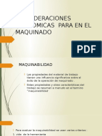 Consideraciones Economicas y para El Diseno Del Producto