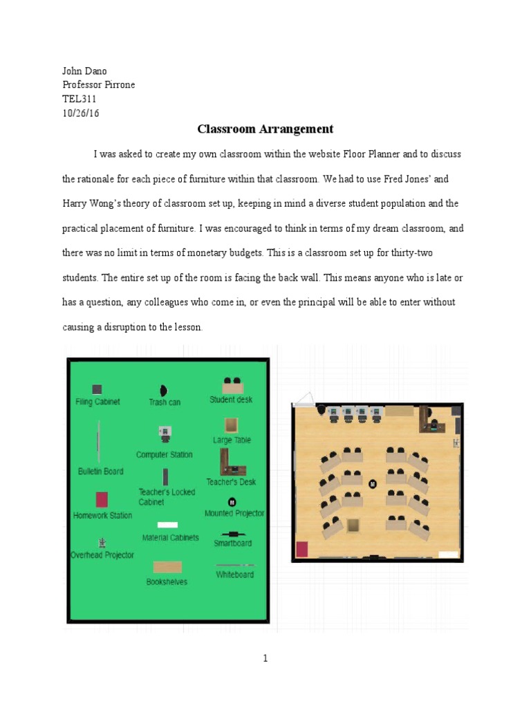 Tel 311 Classroomarrangementsignatureassignnmentfull | PDF | Classroom ...
