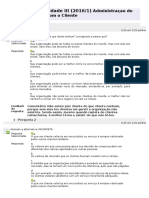 Questionário sobre Administração de Clientes