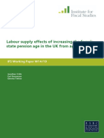 Labour Supply Effects of Increasing The Female State Pension Age in The UK From Age 60 To 62