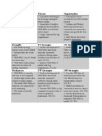 TOWS Matrix: Threats Opportunities