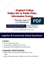 New England College MA in Public Policy June 17th Information Session
