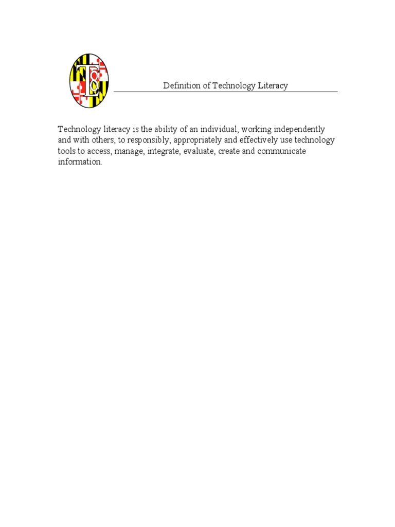 Definition Of Technology Literacy PDF