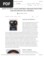 Download HOW TO SPOT FAKE EMPORIO ARMANI WATCHES AR1400AR1410 ALL MODELS  eBay by O Cleuson de Menezes SN331891489 doc pdf