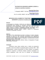 Elementos metodológicos da geografia agrária clássica brasileira