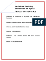 Actividad 2. Escenarios e Impactos de Actividades Humanas