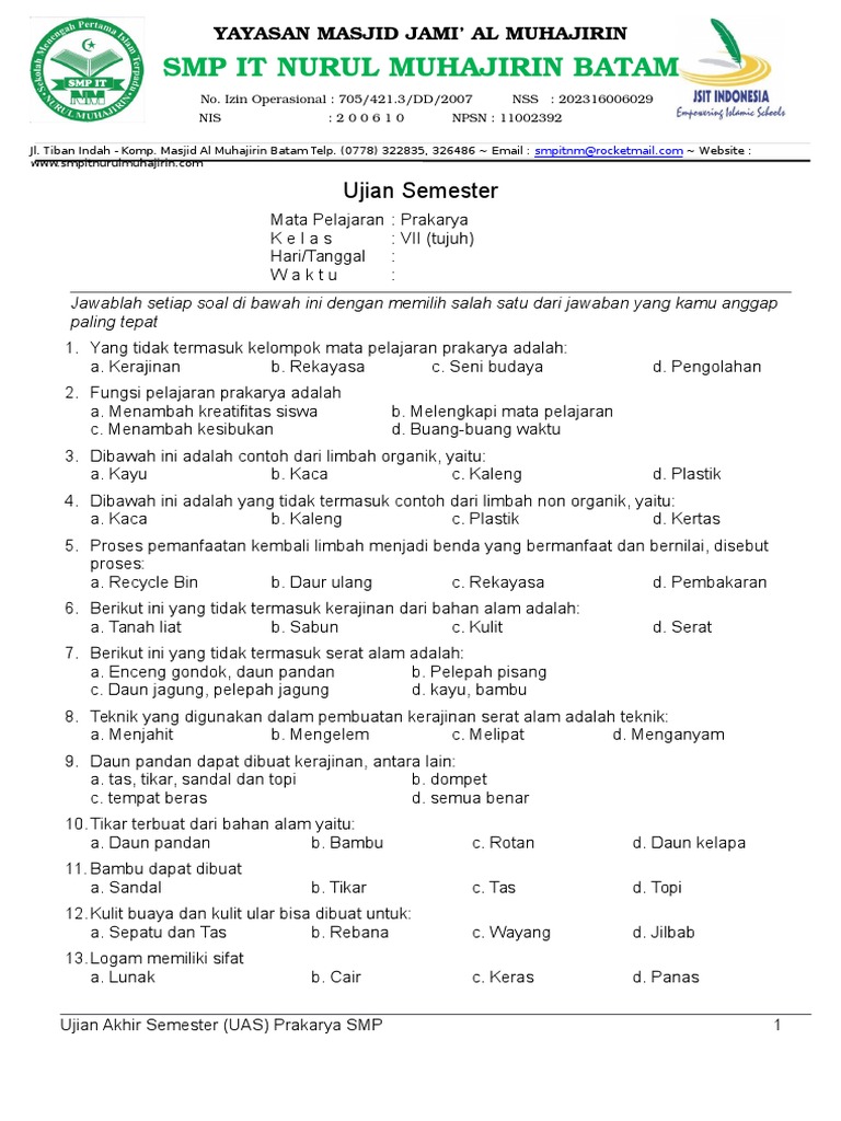 249458130 Soal Ujian Semester Ganjil TP 2020 2020 Mata 249458130 Soal Ujian Semester Ganjil TP 2020 2020 Mata