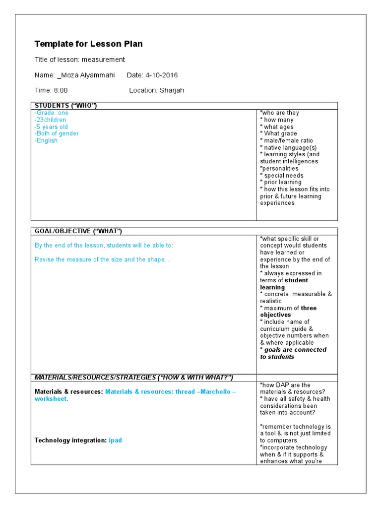 Lesson Plan | PDF | Lesson Plan | Psychological Concepts