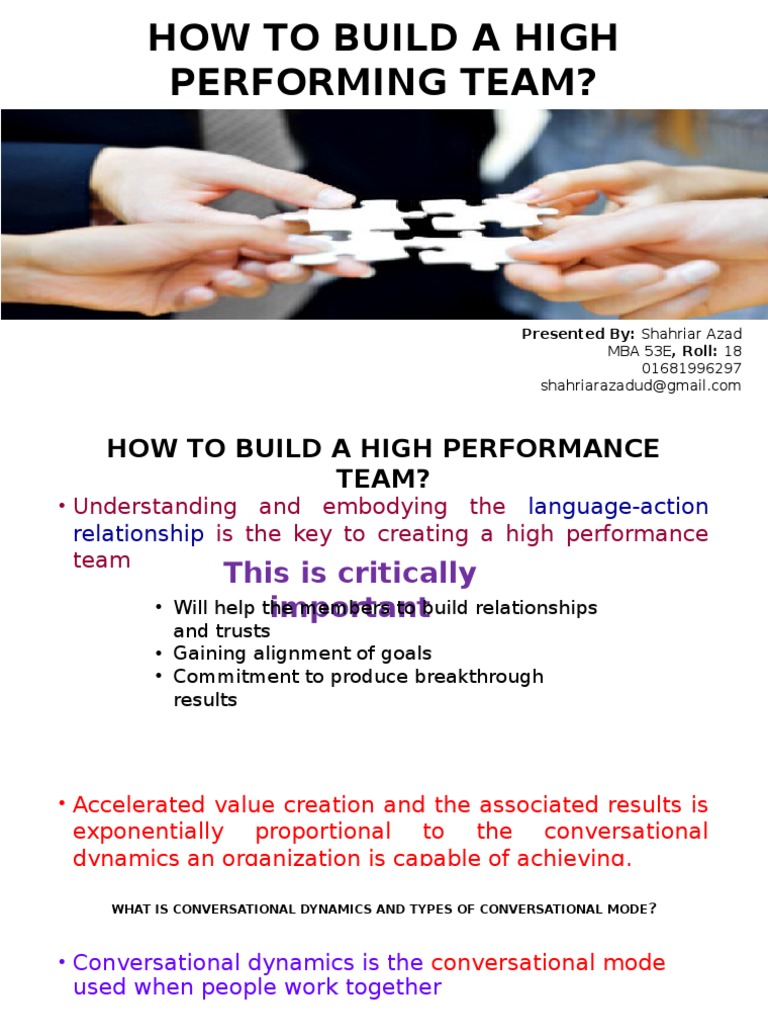 How To Build A High Performing Team?: Presented By: Shahriar Azad | PDF ...