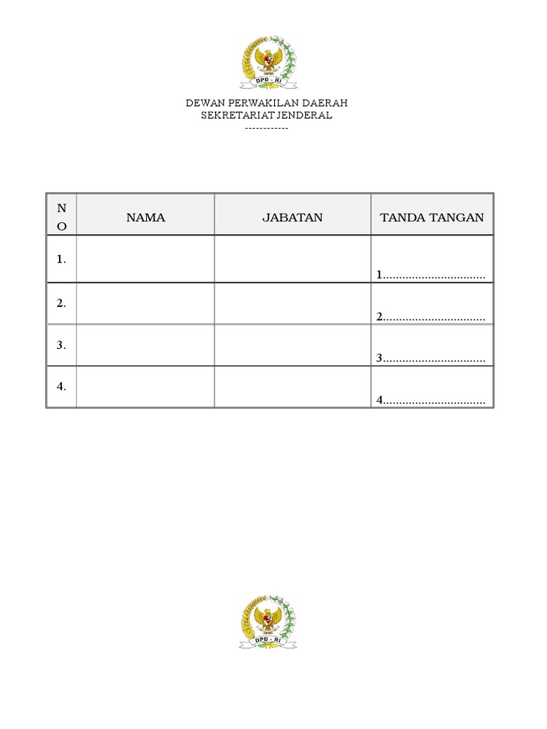 Daftar Hadir Narasumber
