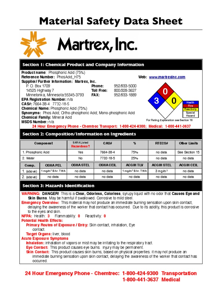 Solved 1. A material safety data sheet (MSDS) for a chemical | Chegg.com, image size:768x1024