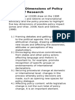 Five Key Dimensions of Policy Impact of Research