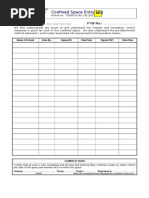 Confined Space Entry Log Sheet | PDF