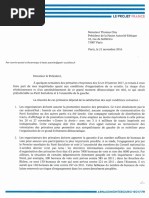Lettre Montebourg Haute autorité primaire 