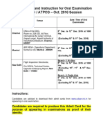 ATPLG/ATPCG Oral Exam Dates & Locations Oct 2016