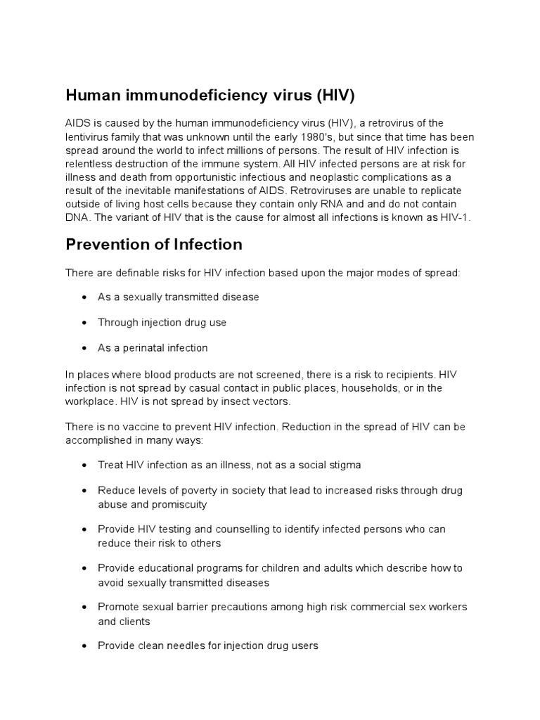 Human Immunodeficiency Virus | PDF | Hiv/Aids | Hiv