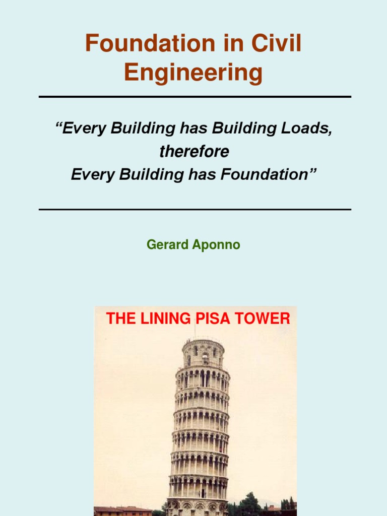 Foundation in Civil Engineering PDF